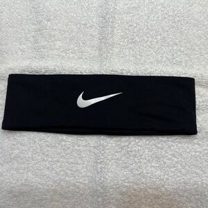 Nike Black Headband with White Swoosh